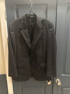 Rue royale Nino Cerruti Charcoal Pinstripe Two-Button Suit Jacket. Paris.